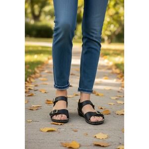 Women's American Exchange Black Stewpot Sandals Size 8.5